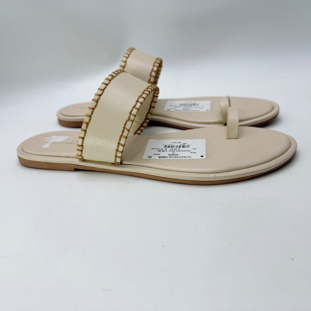 Splendid Yuna Cream‎ Toe Loop Flat Sandals Women's Size 11